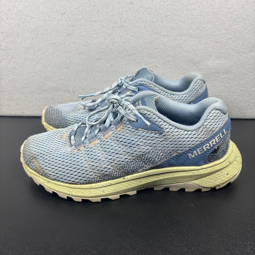 Merrell Fly Strike Womens 6.5‎ Trail Running Shoes Chambray Blue Hiking Sneakers